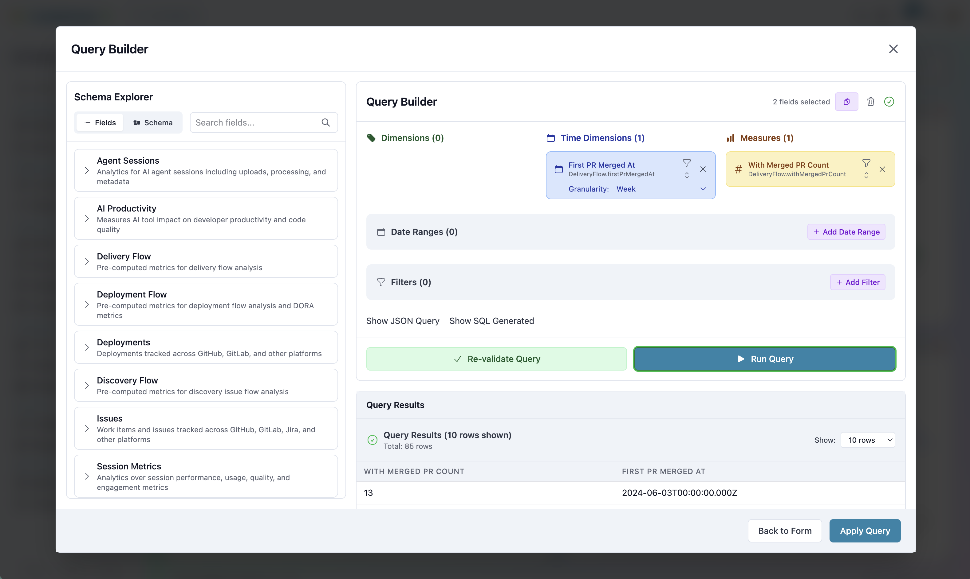 Query Builder Interface